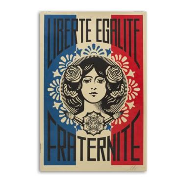 Imagem de Generic Pôster Liberte Egalite Fraternite por Shepard Fairey Pintura decorativa em tela arte de parede 16 x 24 polegadas (40 x 60 cm) para Sala de estar, Quarto, Cozinha, Banheiro, Outros