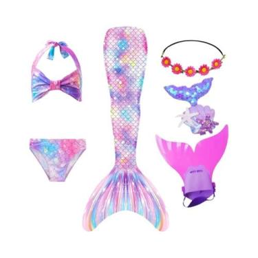 Imagem de Fantasia De Sereia Para Meninas, Traje De Cosplay, Maiô De Fantasia Co