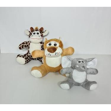 Imagem de Kit Trio Bichos da Selva Safari Para Nicho Pelúcia Decoração Bebê - Po