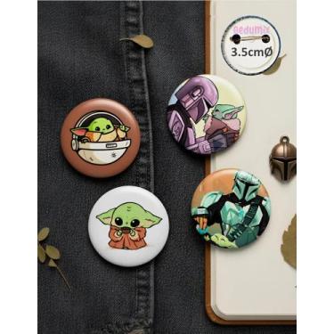 Imagem de Botton GEDUMIX The Mandalorian Baby Yoda 1.0 - 4 Peças, 3.5cmØ Alfinet