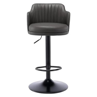 Imagem de WYNSJDBB Cadeira de bar ajustável giratória com encosto e apoio para os pés, banqueta de design ergonômico moderno e confortável