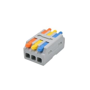 Imagem de BCMCBV 5/10 peças mini conector de fiação rápida cabo divisor de emenda compacta bloco de terminais de conexão elétrica push-in 2.5 cm múltiplas saídas (3 em 3 saídas-01,10 peças)