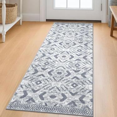 Imagem de KILOCOCO Tapete de corredor de cozinha lavável, tapete de corredor, antiderrapante, desgastado, tapete de lavanderia, tapete de baixa película, corredor para entrada, quarto, sala de estar, banheiro,