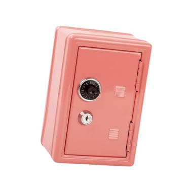 Imagem de oshhni Cofrinho de mesa pequeno, leve e fofo, em formato de porquinho, ideal para guardar dinheiro, cosméticos, maquiagem e bonecas, Rosa Vermelha