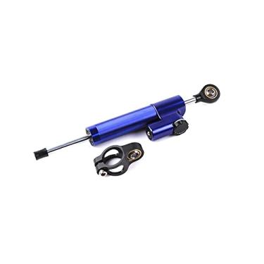 Imagem de HSPTR Amortecedores direcionais estabilizadores de motocicleta amortecedor de direção CNC amortecedor de direção scooter elétrico para scooters (azul preto)