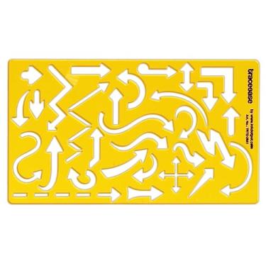 Imagem de Traceease Trace Simple Trace Stable, Bullet Journaling, desenho geométrico de seta e símbolos de marcação, régua de plástico, 17,7 cm x 10,1 cm