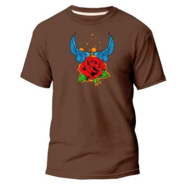 Imagem de Camiseta Algodão Premium Estampa Digital Anjo Rosa Azul - Pavesi, Marr