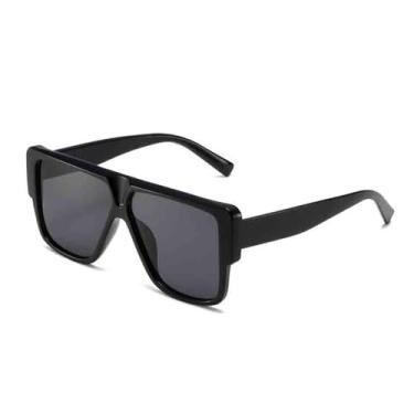 Imagem de Óculos de Sol Femininos com Armação Grande e Degradê em Tons de Geléia, Proteção UV400, Ideais para Esportes ao Ar Livre, Corrida e Ciclismo, nas Cores Preto e Cinza.