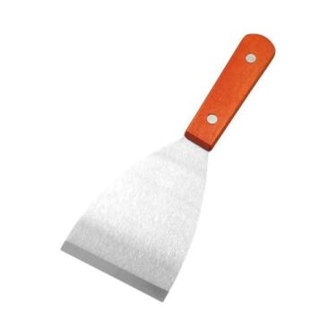 Imagem de Espátula De Aço Inoxidável Para Bife, Hambúrguer, Panqueca E Pizza Com