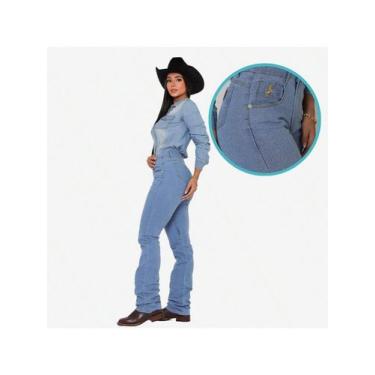 Imagem de Calça Country de Rodeio Feminina Cintura Alta Com Lycra - Audax, Delav