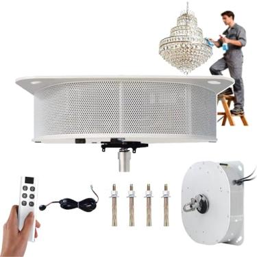 Imagem de CNAOHGHN Guincho EléTrico Para Lustre,Sistema De ElevaçãO 2 Em 1 Com Controle Remoto,Curso De ElevaçãO De 5 A 6 Metros, Capacidade De Carga MáXima Para Lustres De 20 A 80 Kg (Para LumináRias Grandes)