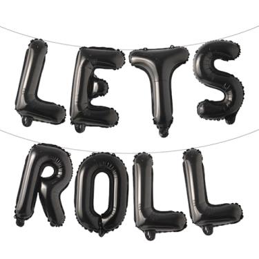 Imagem de Let's Roll Bunco Banner de balão de festa e conjunto temático. Decoração de noite de jogo (vamos rolar preto)
