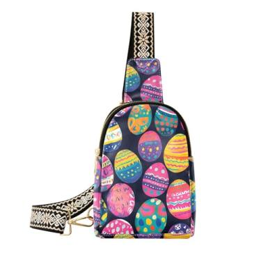 Imagem de CEBUGI Ovos de Páscoa pequena bolsa tiracolo feminina de couro, pochete para caminhadas, viagens ao ar livre