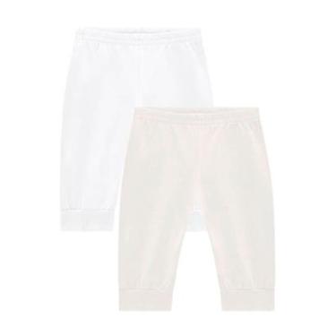 Imagem de Kit Bebê Menino 2 Calças Branco/Off White Brandili-Feminino