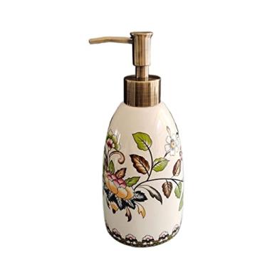 Imagem de Dispensador de sabão líquido para cozinha, dispensador de sabão de cerâmica nórdico push para banheiro e cozinha é adequado para dispensador de sabão em gel de banho, xampu, essência, bomba