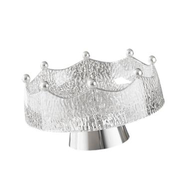 Imagem de Ｂｅｓｇａ Fruteira com Pé, Prato para Frutas, Bandeja de Armazenamento Multifuncional e Leve para Celebrações, Casamentos e Aniversários, Branco E Prata