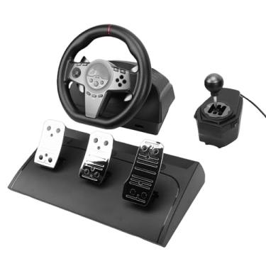 Imagem de Tangxi Volante de Corrida, Simulador de Volante de Corrida para PC de 270 Graus Com 3 Pedais e Pacote de Câmbio, para Consoles de Jogos Portáteis