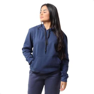 Imagem de Blusa Moletom Feminino Canguru Bolso e Capuz Confortável  - Techmalhas