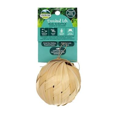 Imagem de Oxbow Enriched Life Run 'N Chocalho, brinquedo de mastigar madeira natural para coelhos, porquinhos-da-índia e hamsters, promove a saúde bucal e forrageamento, acessório de enriquecimento seguro