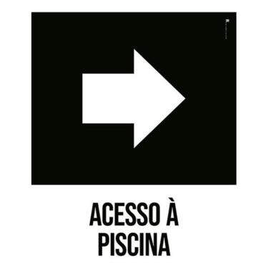 Imagem de Kit 3 Placas Desenho - Acesso Piscina Seta Direita