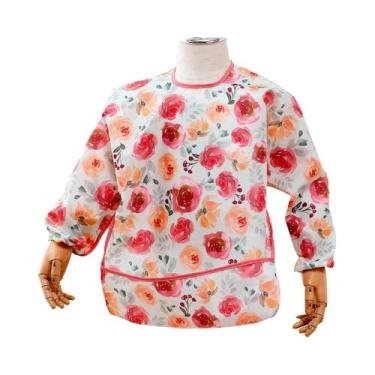 Imagem de Babador De Manga Longa Impermeável De Poliéster Para Bebês Com Bolso -