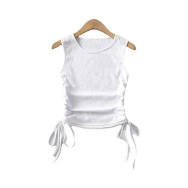 Imagem de Top Cropped Sexy De Cor Sólida Para Mulheres, Casual De Verão, Moda Fe