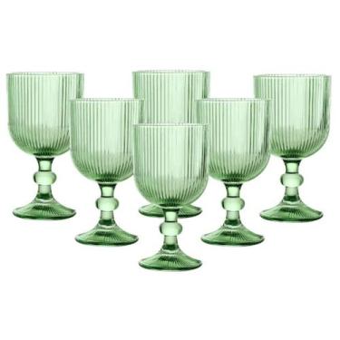 Imagem de Jogo C/ 6 Taças Versalhes Verde 390ml Mesa Posta Bebidas Água Suco - L