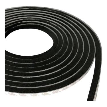 Imagem de Veda Frestas Escova Adesivo Porta Janela 10X7Mm 5Mts Cor Pre