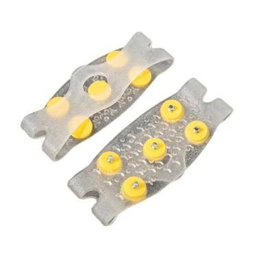 Imagem de Zxpjkyu Cravos para Sapatos, Cravos para Patins de Gelo, Grampos para Neve, para Sapatos. Tamanho Compacto de 11 Cm X 5 Cm. Material TPE com Cinco Cravo, Branco