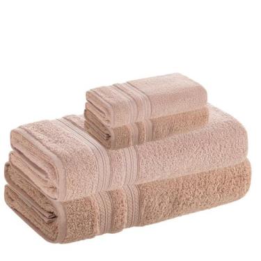 Imagem de Jogo Toalha Banho Unika Karsten Gigante 100% Algodão, Rosê com Deserto