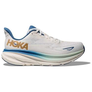 Imagem de HOKA Tênis masculino Clifton 9, Frost/dourado, 10 Wide