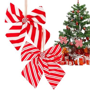 Imagem de Laço de Natal | Decoração de arcos de topo de árvore de 23 x 21 cm, decoração festiva para casa, armário, escada, cerca, guirlanda, guirlanda de casamento