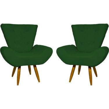 Imagem de Kit 2 Poltronas Decorativa Para Sala Recepção Manicure Consultório Escritório Emilia Suede