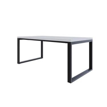 Imagem de Mesa de Jantar Queens 180x90x77cm - Compace, Branco TX/Est.Preta