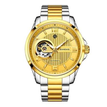 Imagem de Relógio De Pulso Mecânicos Masculinos Marca Superior Luxo Automático Amarelo