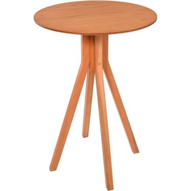 Imagem de Mesa Bistrô Olímpia Alta Madeira Maciça Tampo Lâminado Amêndoa