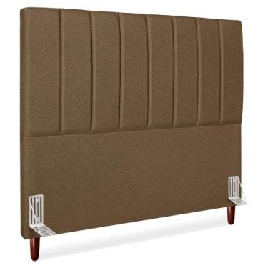 Imagem de Cabeceira Casal 140 cm Com Frame Carla Linho Cinza Artte - Arte das Ca