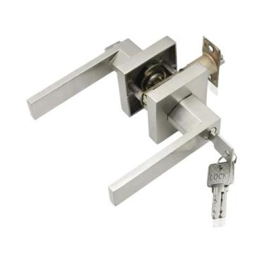 Imagem de Fechadura De Porta Quadrada Preta Para Quarto, Banheiro E Interiores R