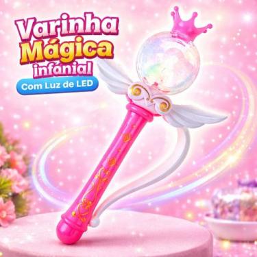 Imagem de Brinquedo Varinha Magica Infantil Com Luz de Led Brincadeira faz de co