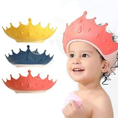 Imagem de Touca de Banho Infantil Chapéu em Formato de Coroa Príncipe e Princesa