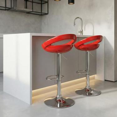 Imagem de Banqueta Alta Giratória com Regulagem de Altura para Bancada e Cozinha