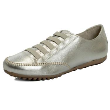 Imagem de tênis De Couro Confortável Prata Metalizado Cconfortável Moda - Izabel