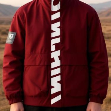 Imagem de Casaco Masculino Casual Gola Alta com Bolsos Grandes Cinza P - ElaShop