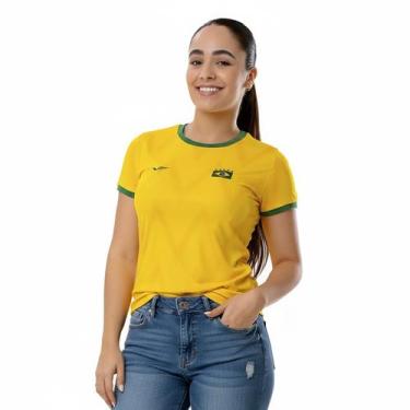 Imagem de Camiseta Feminina Brasil Elite Amarela 135557, M