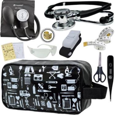 Imagem de Kit Academico Enfermagem Premium Preto Completo - Love Saude, PRETO ES