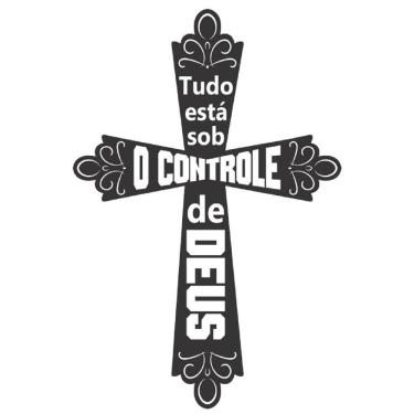 Imagem de Adesivo Decorativo De Parede Controle Cruz Controle De Deus
