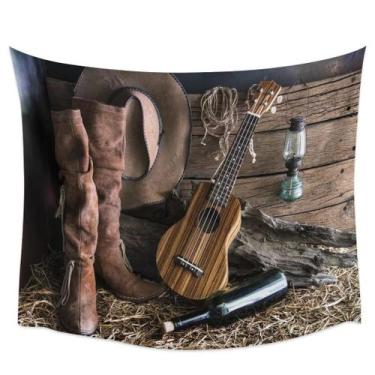 Imagem de Tapeçaria Western Cowboy Boots Wall 150x100cm poliéster - Yiweisai