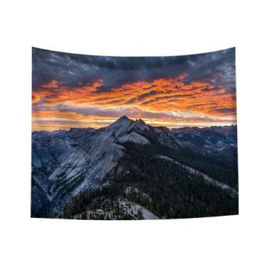 Imagem de Tapeçaria, paisagem montanhosa, microtecido 150x130cm para quarto - yi