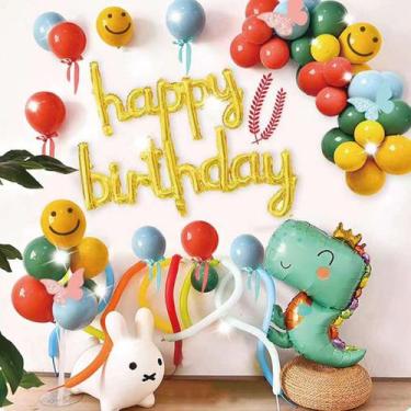 Imagem de Kit de balão Dinosaur 52 peças de folha de látex para festa de anivers