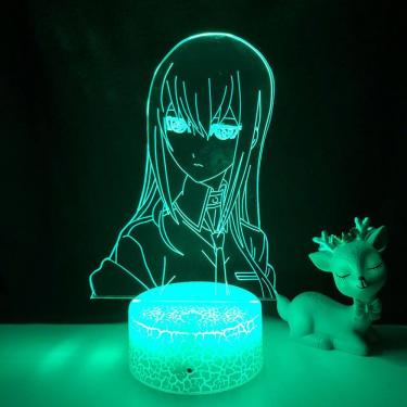 Imagem de Lâmpada de luz noturna Makise Kurisu Steins Gates Anime Decor 3D